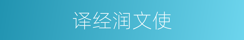 译经润文使的意思