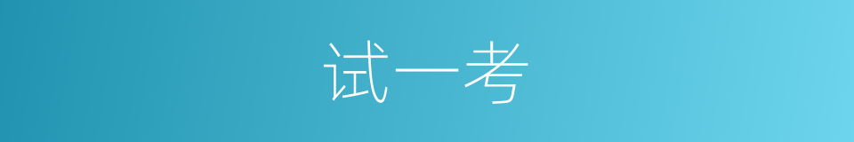 试一考的同义词