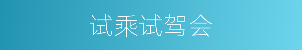 试乘试驾会的同义词