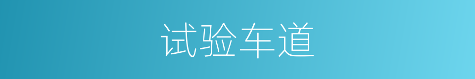 试验车道的同义词