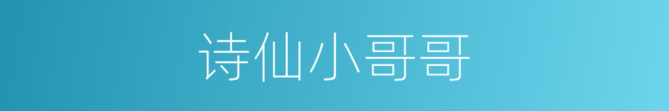 诗仙小哥哥的同义词