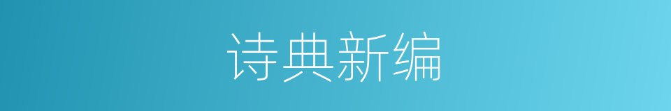 诗典新编的同义词