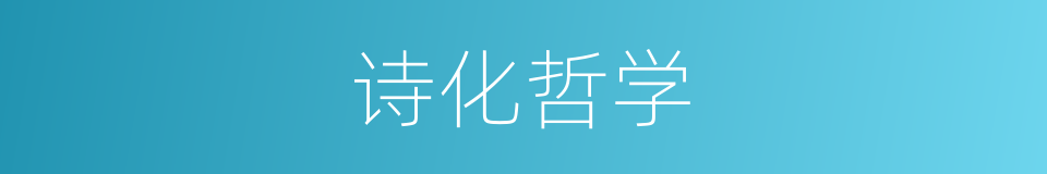 诗化哲学的同义词