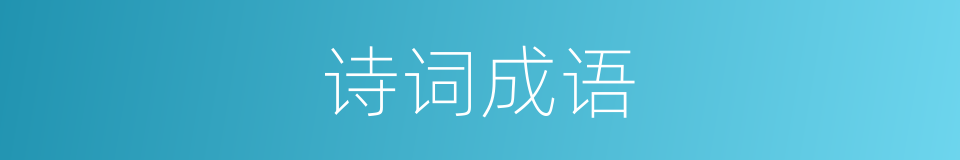 诗词成语的意思