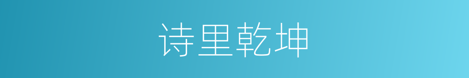 诗里乾坤的同义词