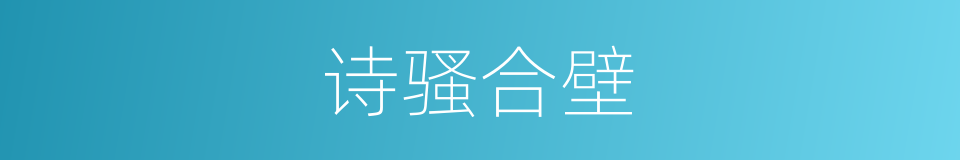 诗骚合壁的同义词