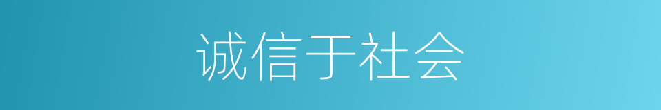 诚信于社会的同义词