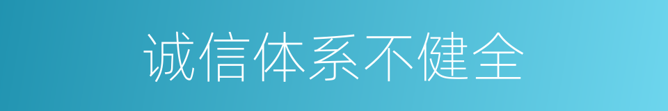 诚信体系不健全的同义词