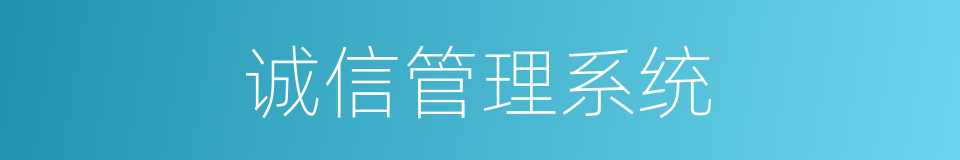 诚信管理系统的同义词