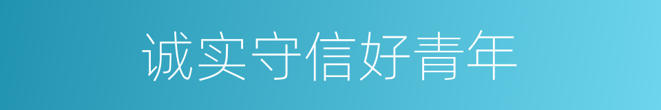 诚实守信好青年的同义词