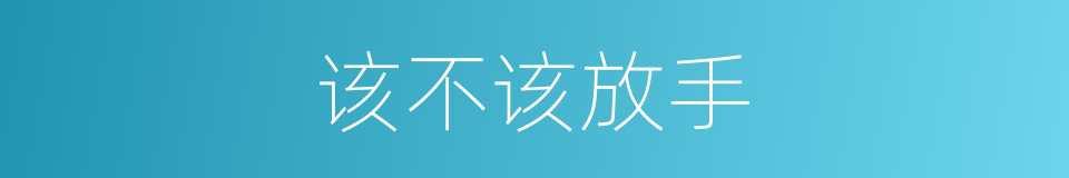 该不该放手的同义词