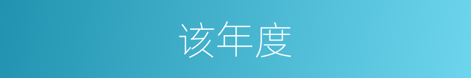 该年度的同义词