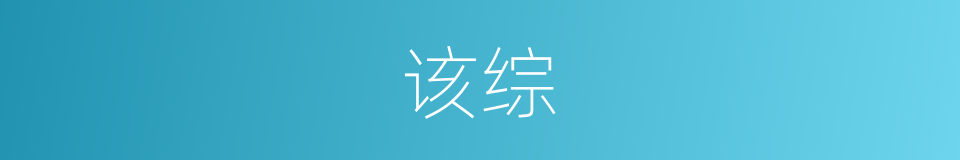 该综的意思