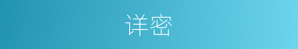 详密的意思