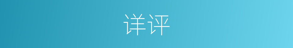 详评的意思