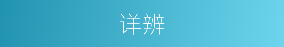 详辨的意思