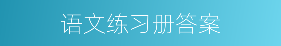 语文练习册答案的同义词