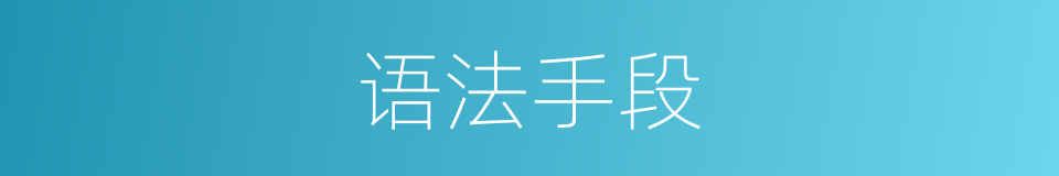 语法手段的意思