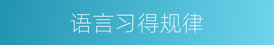 语言习得规律的同义词