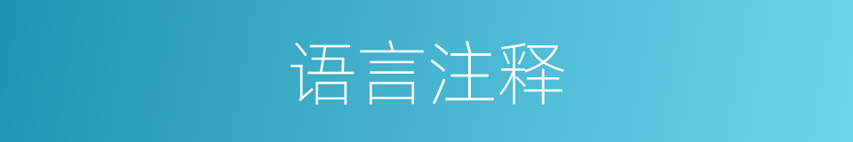 语言注释的意思