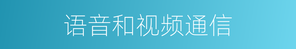 语音和视频通信的同义词