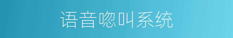 语音唿叫系统的同義詞