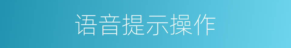 语音提示操作的同义词