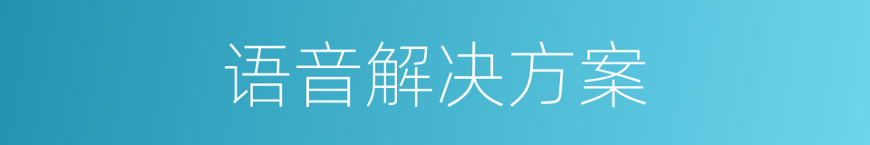 语音解决方案的同义词