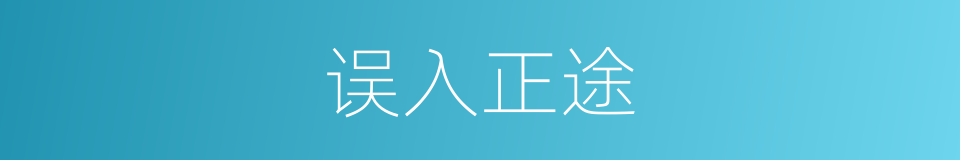 误入正途的同义词