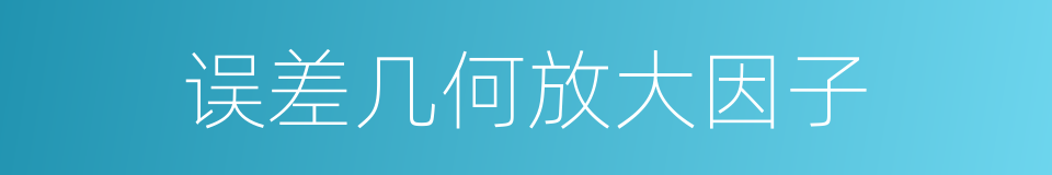 误差几何放大因子的同义词