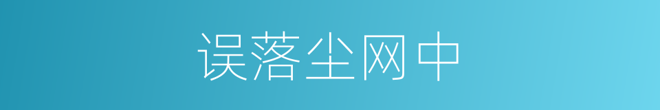 误落尘网中的同义词