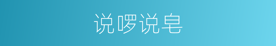 说啰说皂的意思