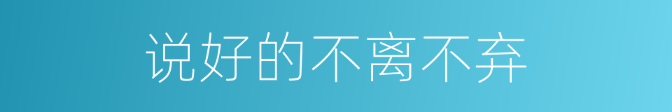 说好的不离不弃的同义词