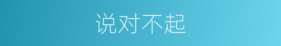 说对不起的同义词
