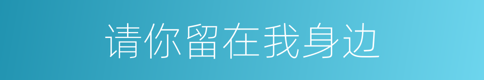 请你留在我身边的同义词
