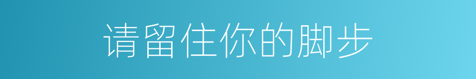 请留住你的脚步的同义词