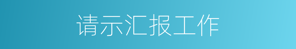 请示汇报工作的同义词