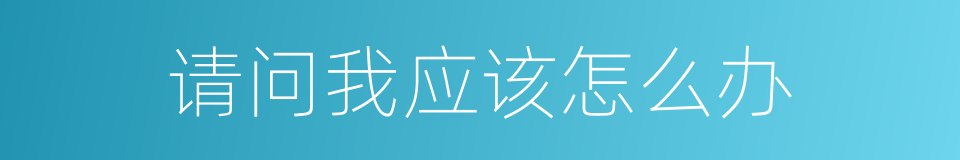 请问我应该怎么办的同义词