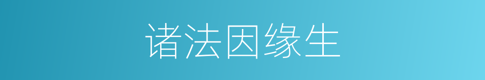 诸法因缘生的同义词