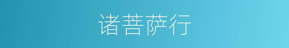 诸菩萨行的同义词