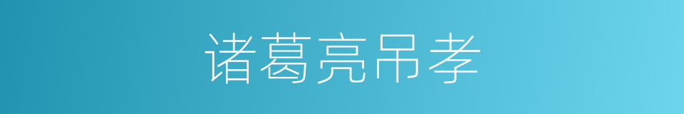诸葛亮吊孝的同义词