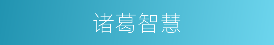 诸葛智慧的同义词