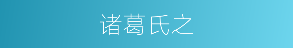 诸葛氏之的同义词