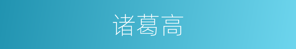 诸葛高的同义词