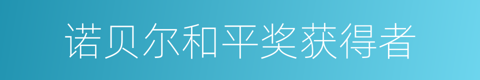 诺贝尔和平奖获得者的同义词