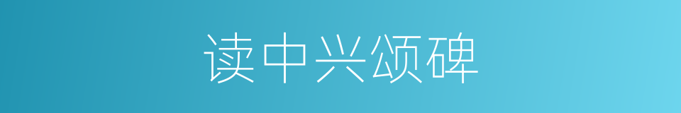 读中兴颂碑的同义词