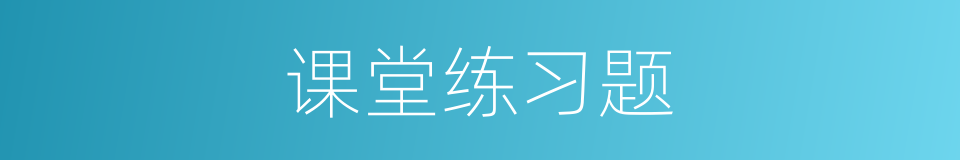 课堂练习题的同义词