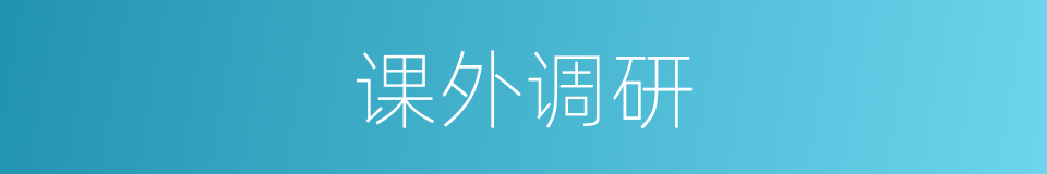 课外调研的同义词