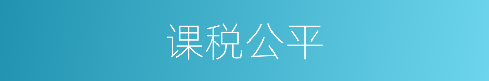 课税公平的同义词