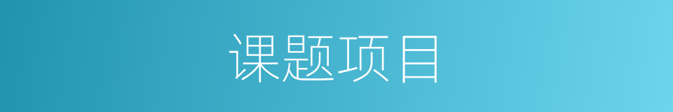 课题项目的同义词